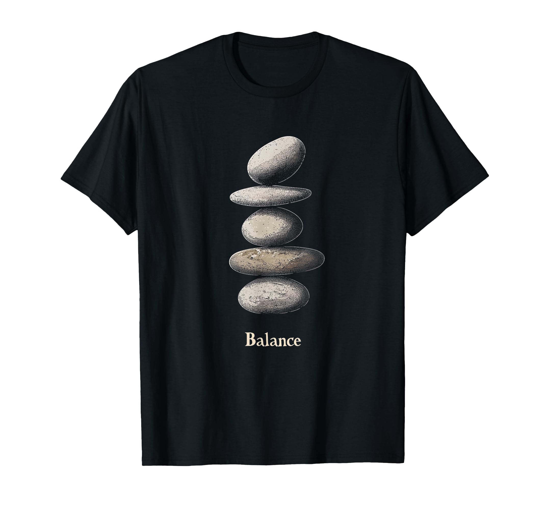 Zen Balancing Stones Art T-Shirt - Fun Novelty Design for Adults - T-Shirt, Sweatshirt, Hoodie
