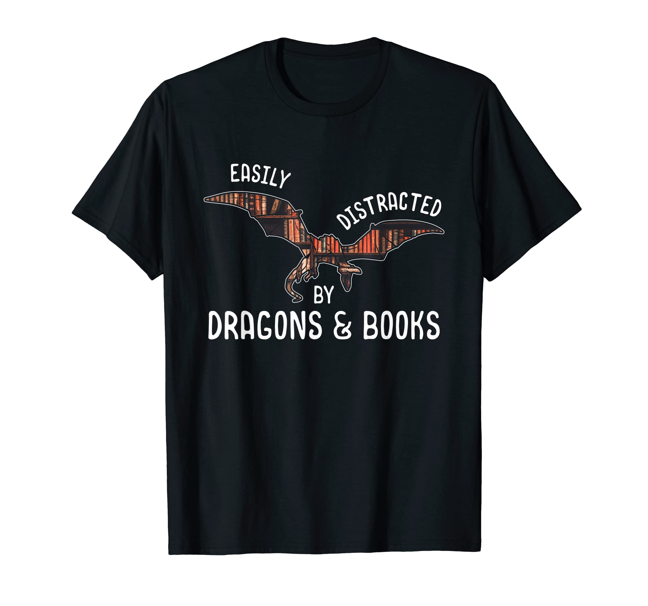Easily Distracted Dragons And Books T-Shirt - Trendy Graphic Men Women - T-Shirt, Sweatshirt, Hoodie