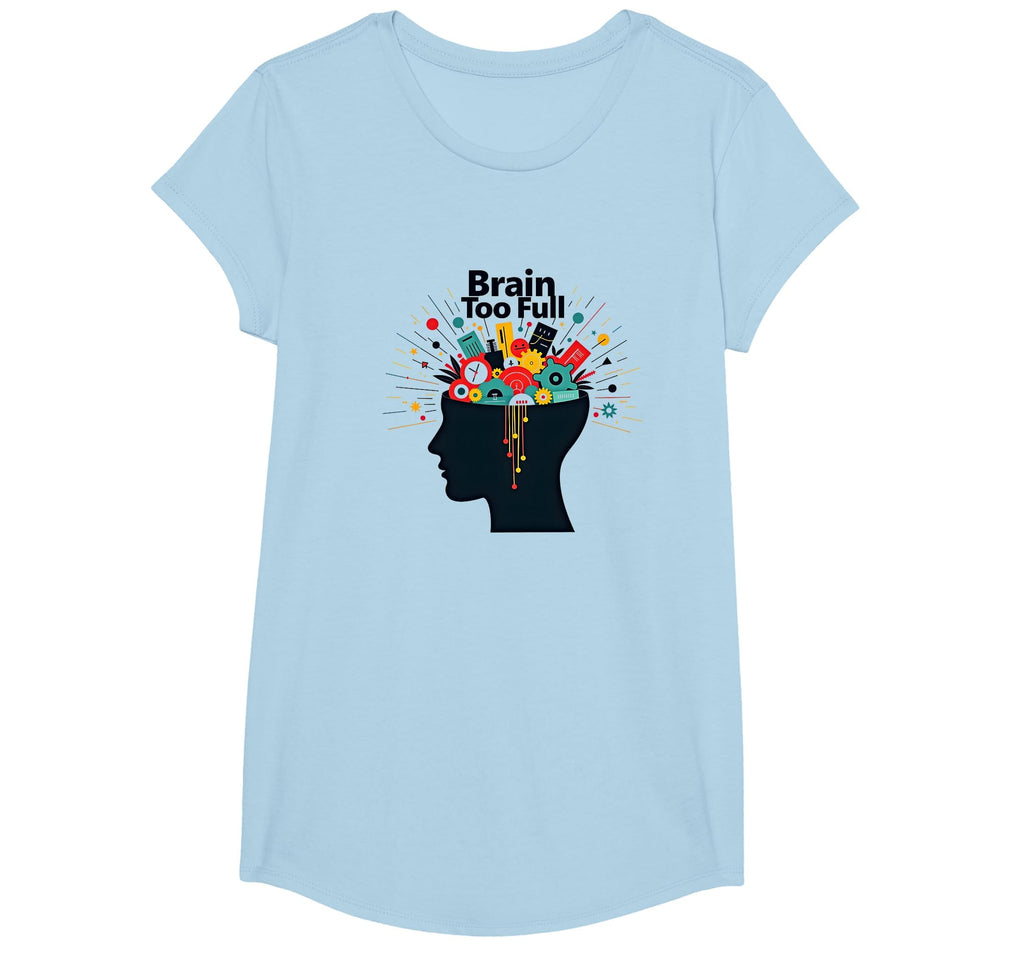 Im Overstimulated Brain Too Full Art Blue X T-Shirt - Graphic Print Unisex - T-Shirt, Sweatshirt, Hoodie