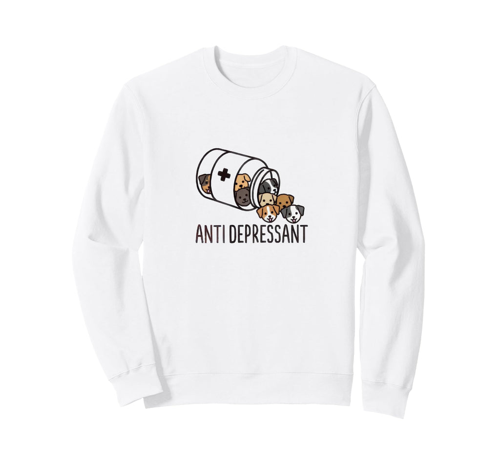 Anti Depressant Dog Pill Bottle Sweatshirt - Custom Art Print for Adults - T-Shirt, Sweatshirt, Hoodie