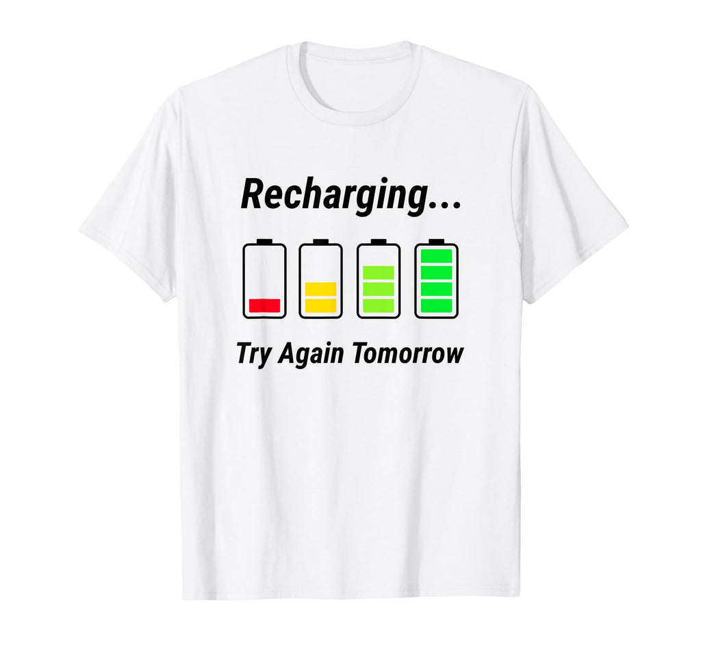 Recharging Low Social Battery Funny T-Shirt - Minimalist Print for Adults - T-Shirt, Sweatshirt, Hoodie