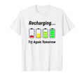 Recharging Low Social Battery Funny T-Shirt - Minimalist Print for Adults - T-Shirt, Sweatshirt, Hoodie