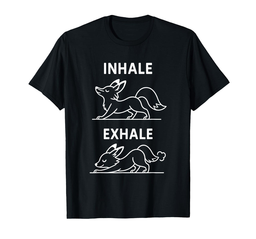 Funny Yoga Inhale Exhale Pooping Animal T-Shirt - Unique Graphic Men Women - T-Shirt, Sweatshirt, Hoodie