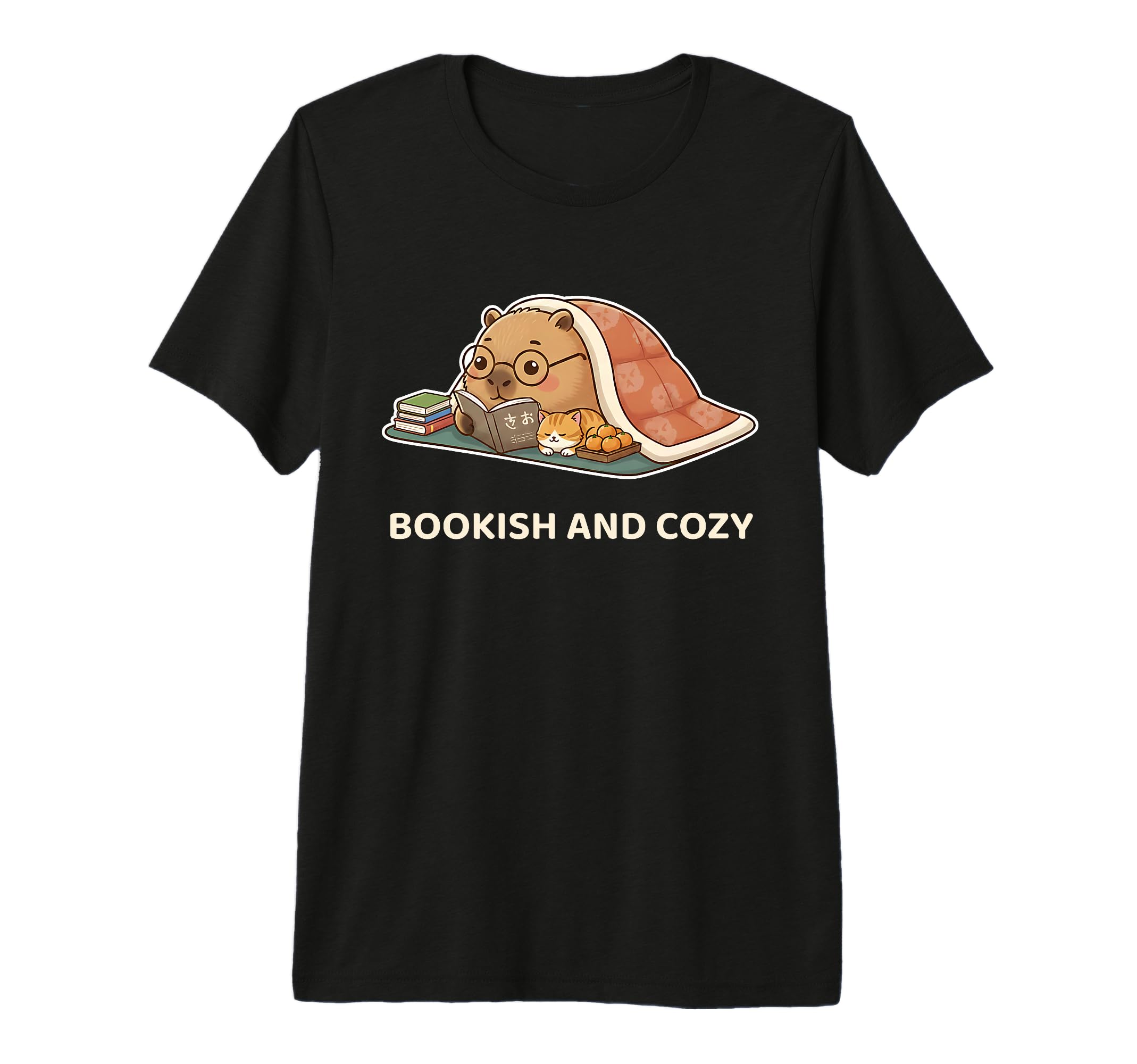 Bookish And Cozy Capybara Reading T-Shirt - Fun Novelty Design for Adults - T-Shirt, Sweatshirt, Hoodie