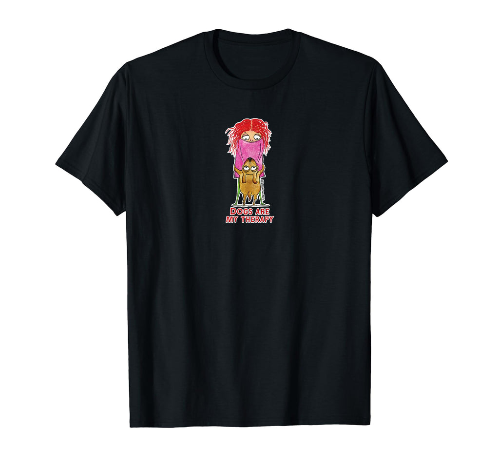 Red And Howling Dogs Are My Therapy T-Shirt - Custom Art Print for Adults - T-Shirt, Sweatshirt, Hoodie