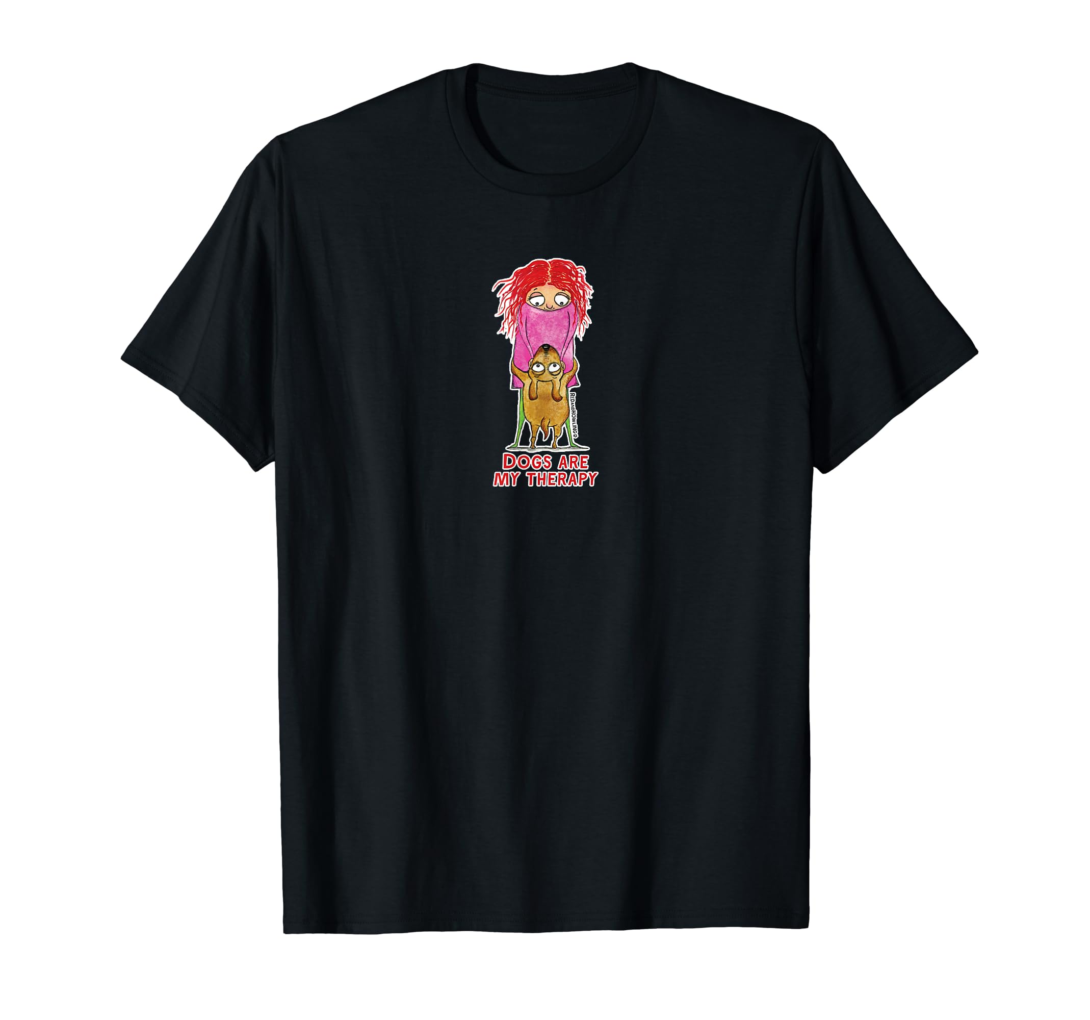 Red And Howling Dogs Are My Therapy T-Shirt - Custom Art Print for Adults - T-Shirt, Sweatshirt, Hoodie