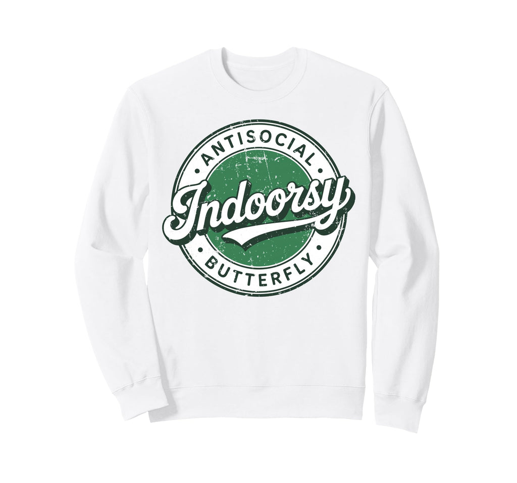 Indoorsy Antisocial Butterfly Sweatshirt - Trendy Graphic Unisex - T-Shirt, Sweatshirt, Hoodie