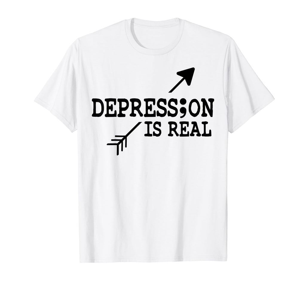 Depression Is Real Depression Mental T-Shirt - Custom Art Print Men Women - T-Shirt, Sweatshirt, Hoodie