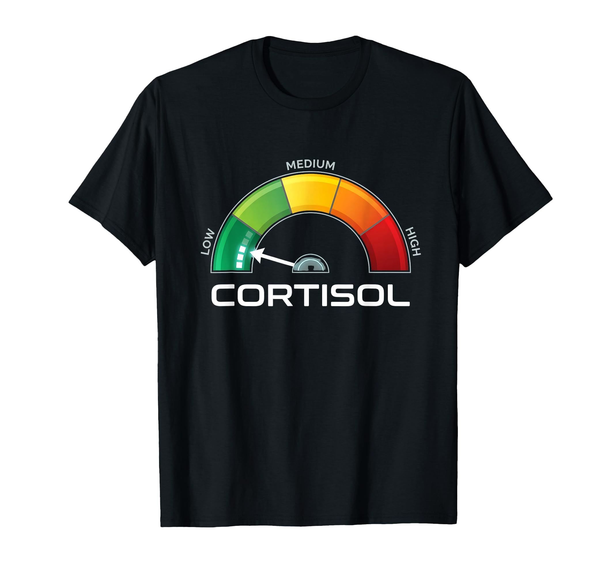 Low Cortisol Funny Stress Meter Mental T-Shirt - Trendy Graphic Unisex - T-Shirt, Sweatshirt, Hoodie