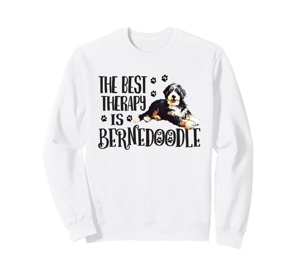 Mens Womens Best Therapy Bernedoodle Sweatshirt - Trendy Graphic Unisex - T-Shirt, Sweatshirt, Hoodie
