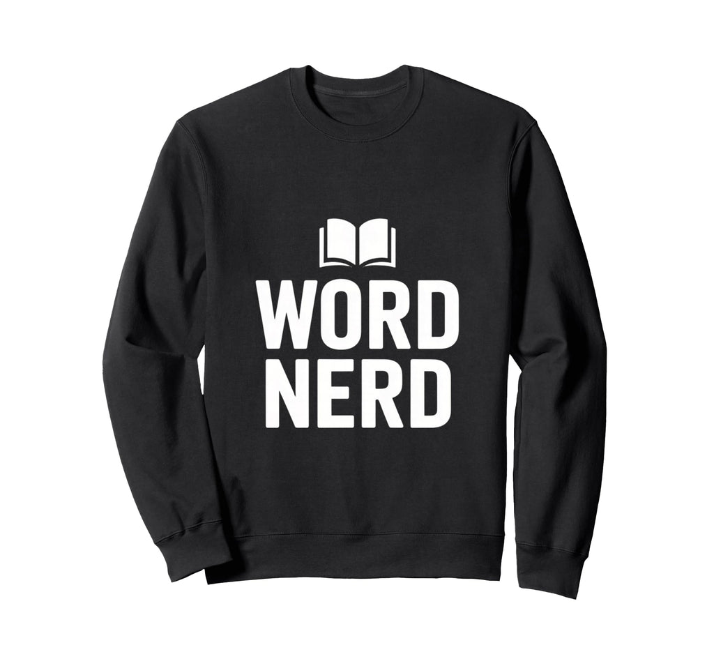Word Nerd Open Book Typography Sweatshirt - Minimalist Print Unisex - T-Shirt, Sweatshirt, Hoodie