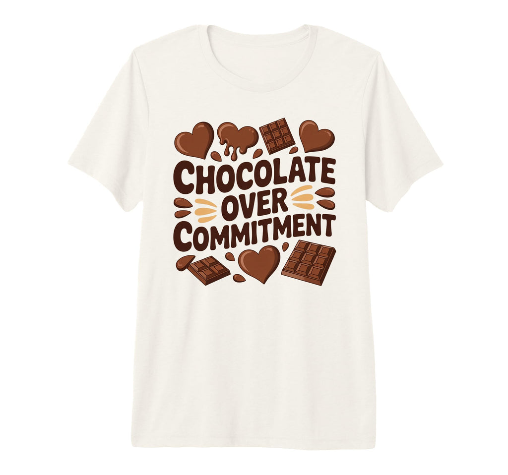 Chocolate Over Commitment Funny Anti T-Shirt - Fun Novelty Design Unisex - T-Shirt, Sweatshirt, Hoodie