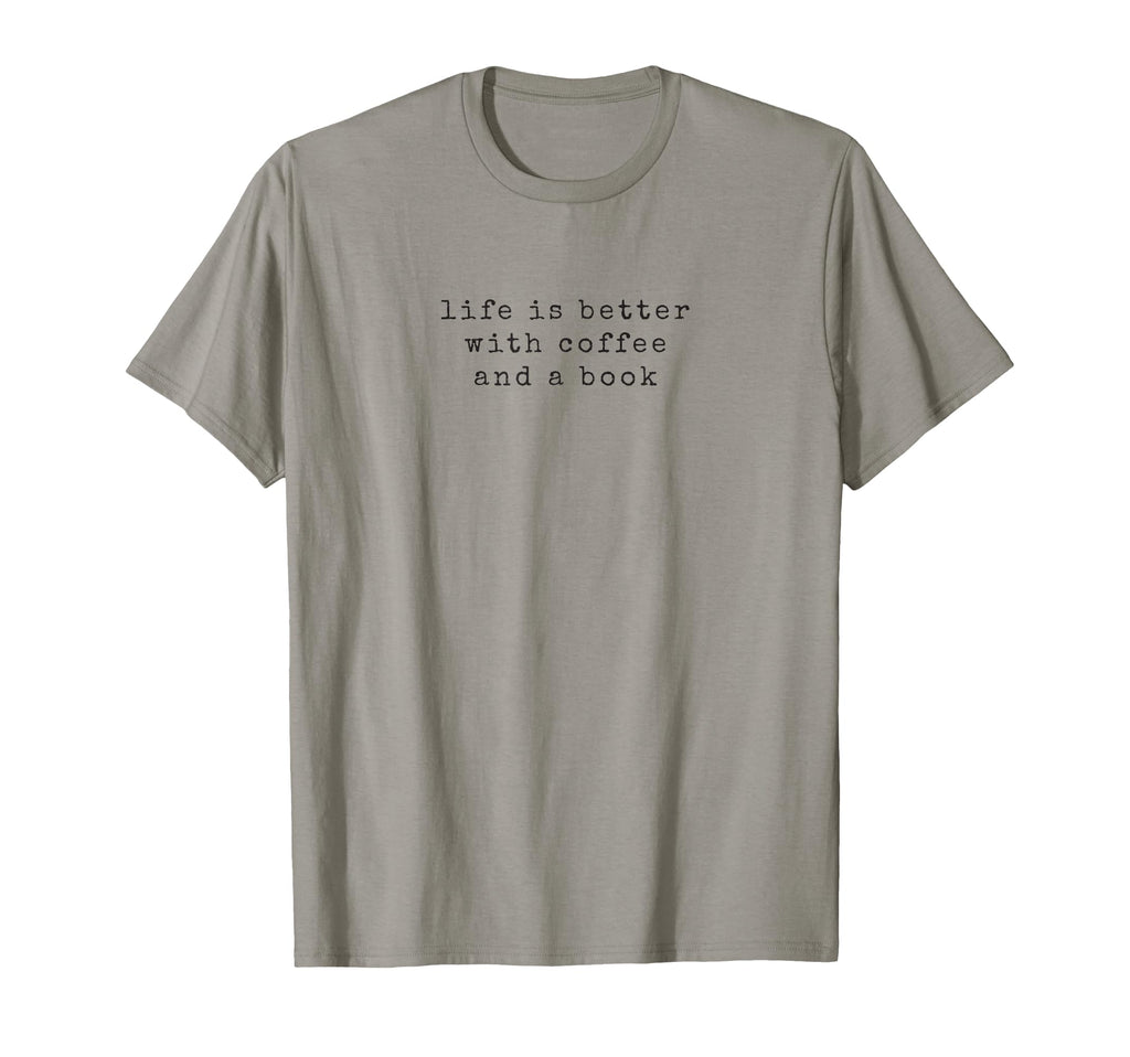 Funny Book Lover Coffee Reading Life Is T-Shirt - Minimalist Print Unisex - T-Shirt, Sweatshirt, Hoodie