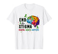 Green Ribbon End Stigma Mental Health T-Shirt - Minimalist Print Men Women - T-Shirt, Sweatshirt, Hoodie