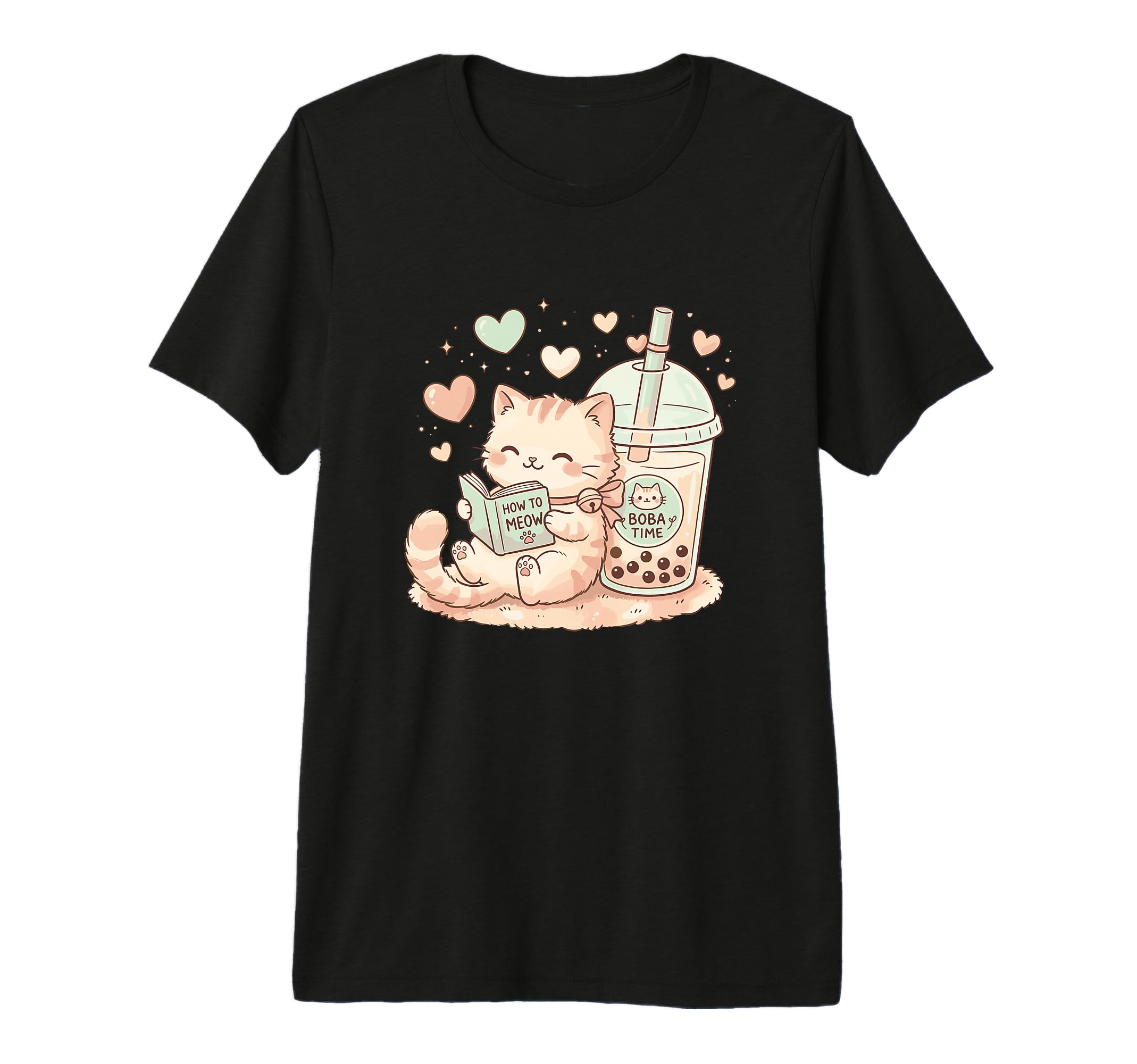 Funny Bookish Cat Boba Tea Reader T-Shirt - Fun Novelty Design for Adults - T-Shirt, Sweatshirt, Hoodie