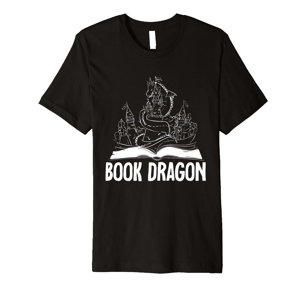 Reading Dragon Shirts Magical Book T-Shirt - Fun Novelty Design Men Women - T-Shirt, Sweatshirt, Hoodie