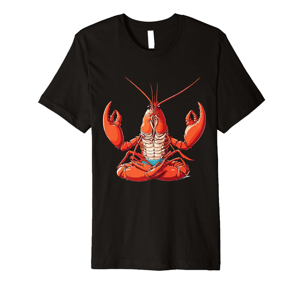Meditation Lobster Yoga Pose Relaxing T-Shirt - Minimalist Print Unisex - T-Shirt, Sweatshirt, Hoodie