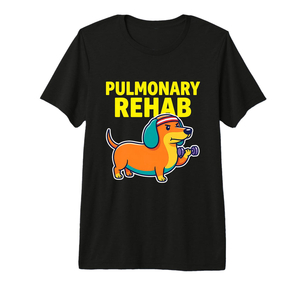 Pulmonary Rehab Dachshund Dog Therapy T-Shirt - Unique Graphic for Adults - T-Shirt, Sweatshirt, Hoodie
