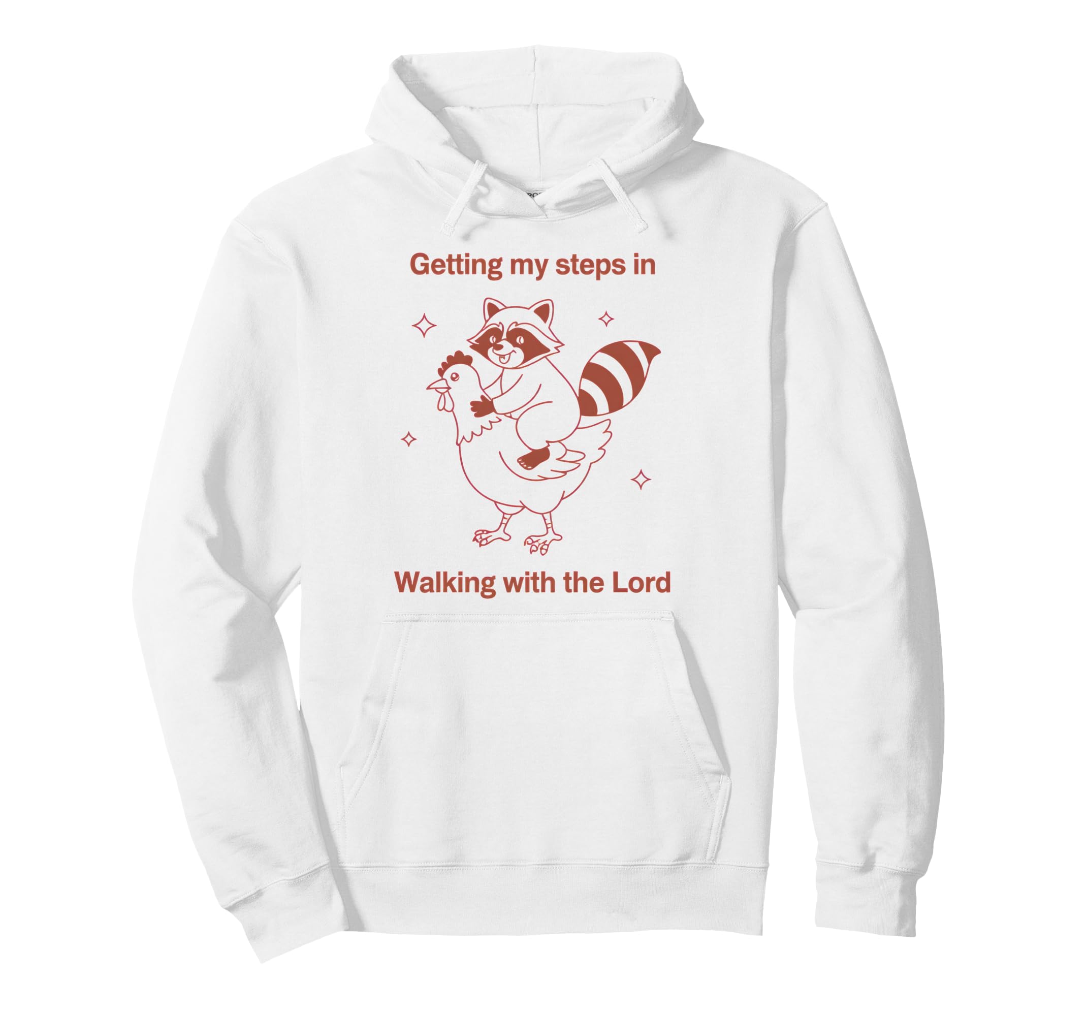 Getting My Steps Walking Lord Raccoon Hoodie - Graphic Print for Adults - T-Shirt, Sweatshirt, Hoodie
