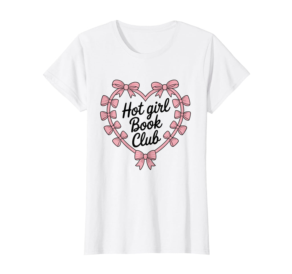 Womens Hot Book Club Bow Heart T-Shirt - Fun Novelty Design Men Women - T-Shirt, Sweatshirt, Hoodie