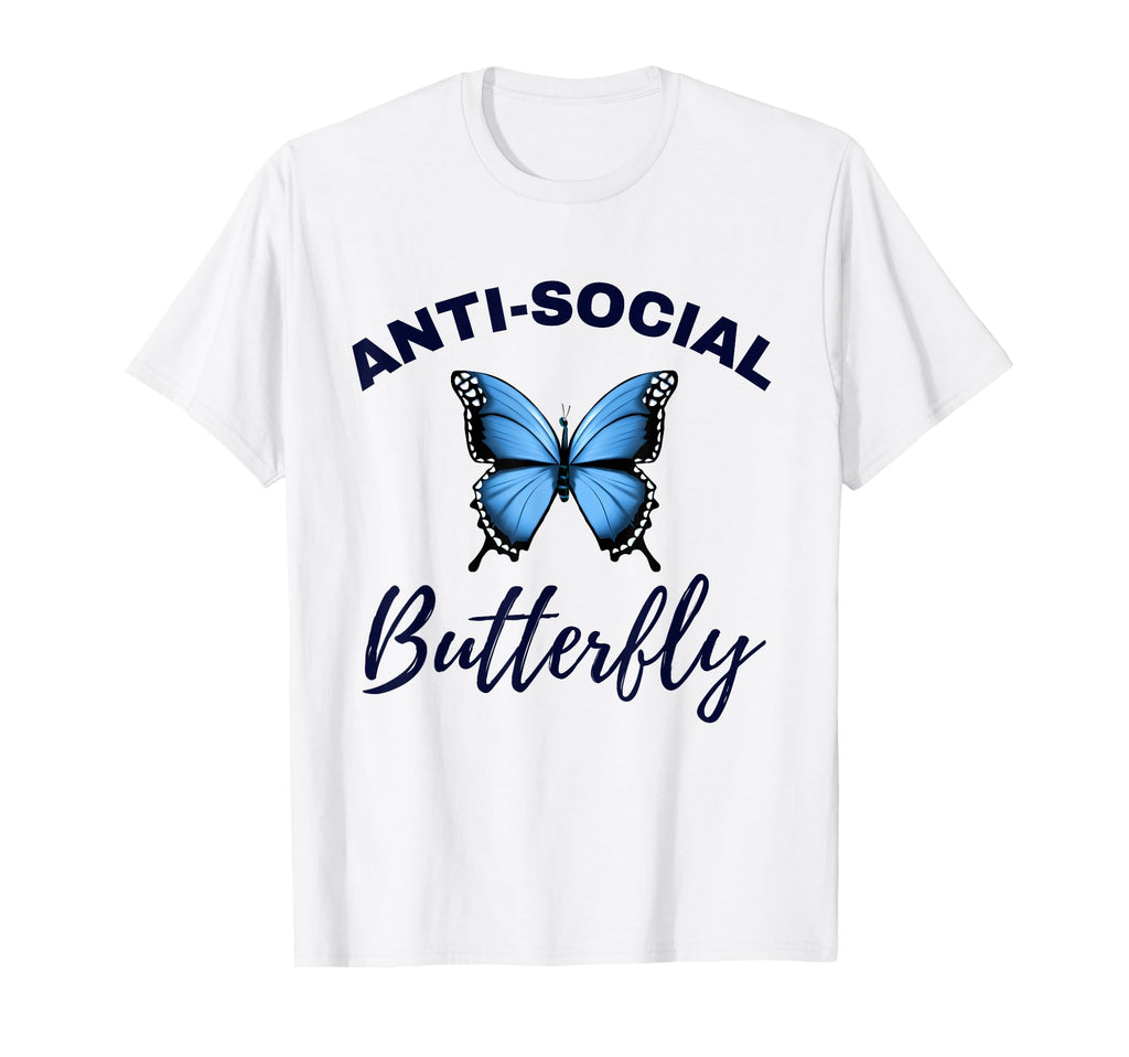 Anti Social Butterfly Funny Wallflower T-Shirt - Custom Art Print Unisex - T-Shirt, Sweatshirt, Hoodie