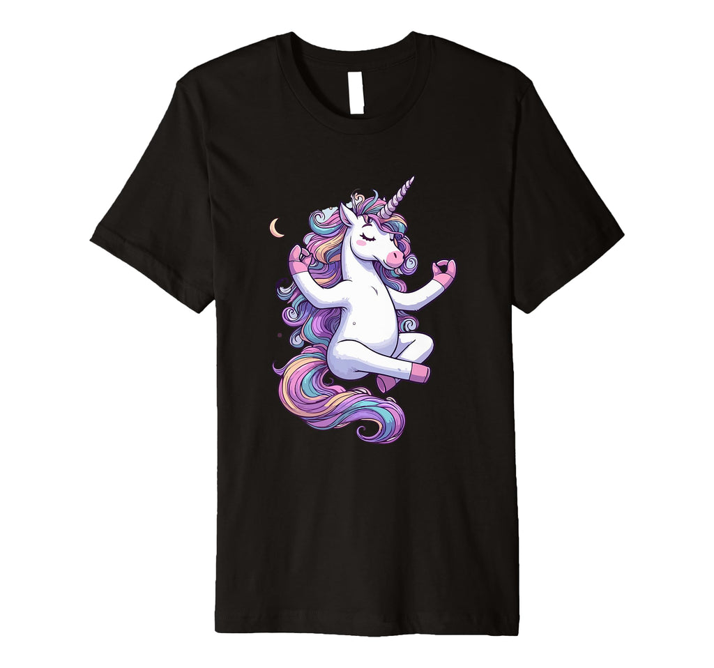 Meditation Unicorn Yoga Pose Relaxing T-Shirt - Novelty Apparel Unisex - T-Shirt, Sweatshirt, Hoodie
