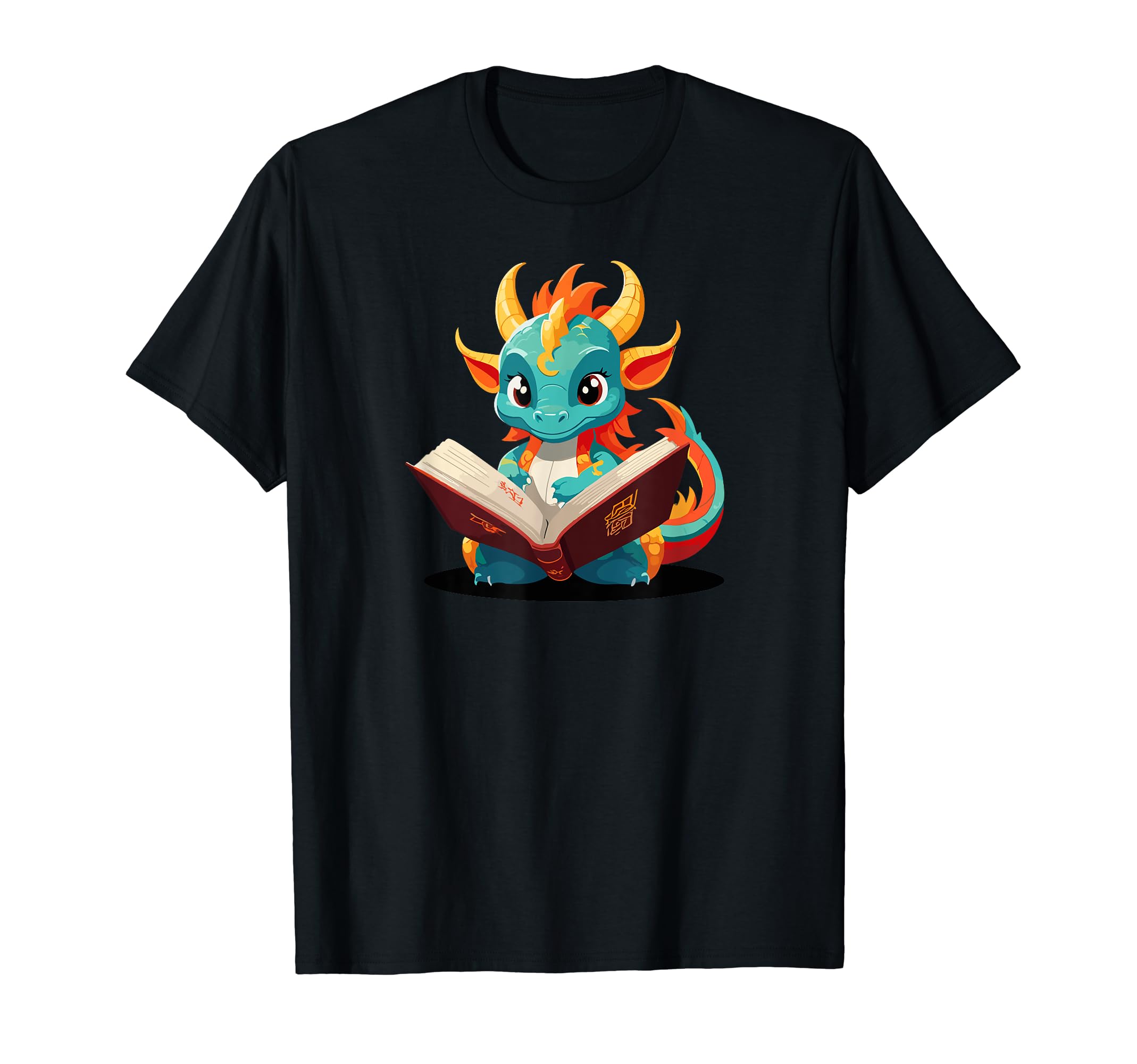 Dragon Is Reading Book Reading Chinese T-Shirt - Unique Graphic Unisex - T-Shirt, Sweatshirt, Hoodie