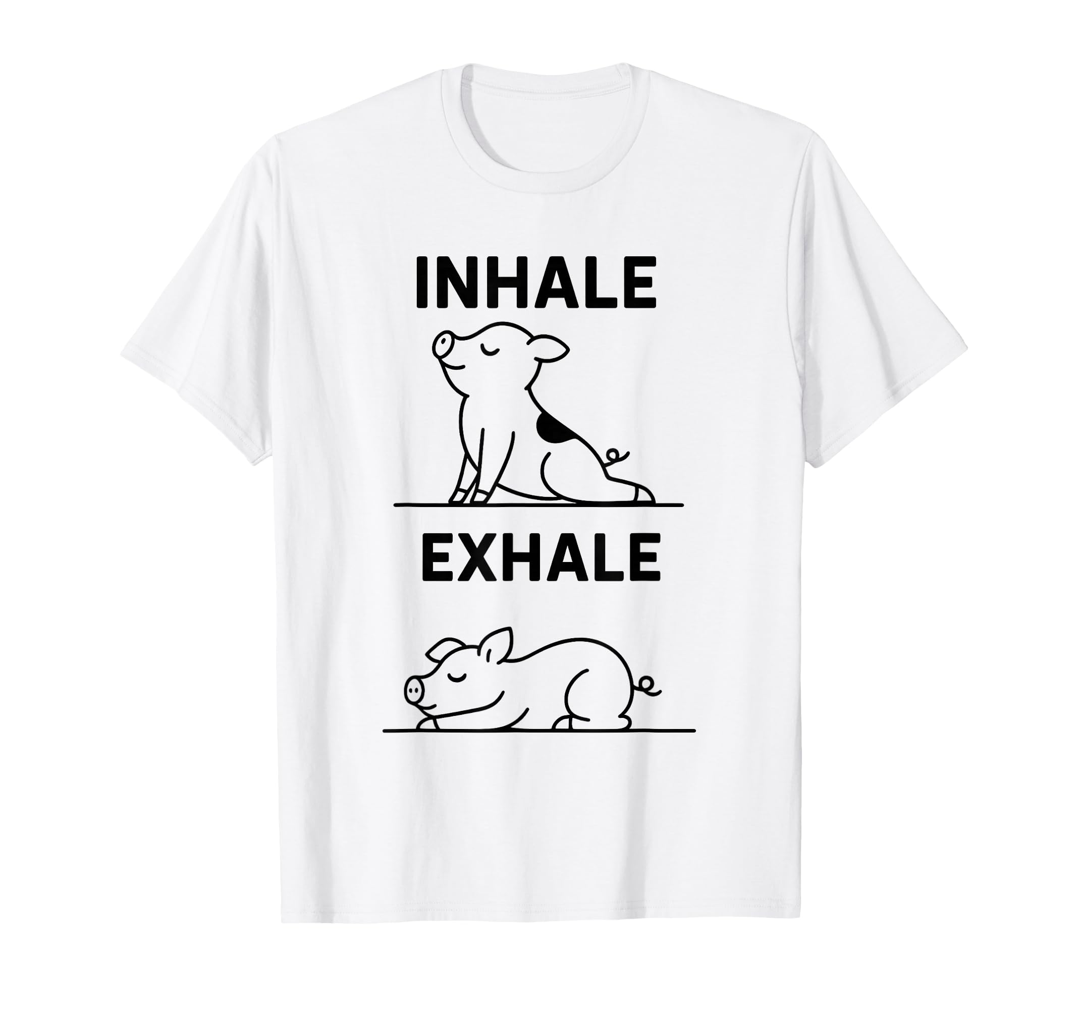 Funny Yoga Inhale Exhale Pooping T-Shirt - Minimalist Print for Adults - T-Shirt, Sweatshirt, Hoodie
