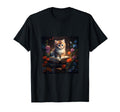Book Nerd Cat Reading Flower Bookworm T-Shirt - Fun Novelty Design Unisex - T-Shirt, Sweatshirt, Hoodie