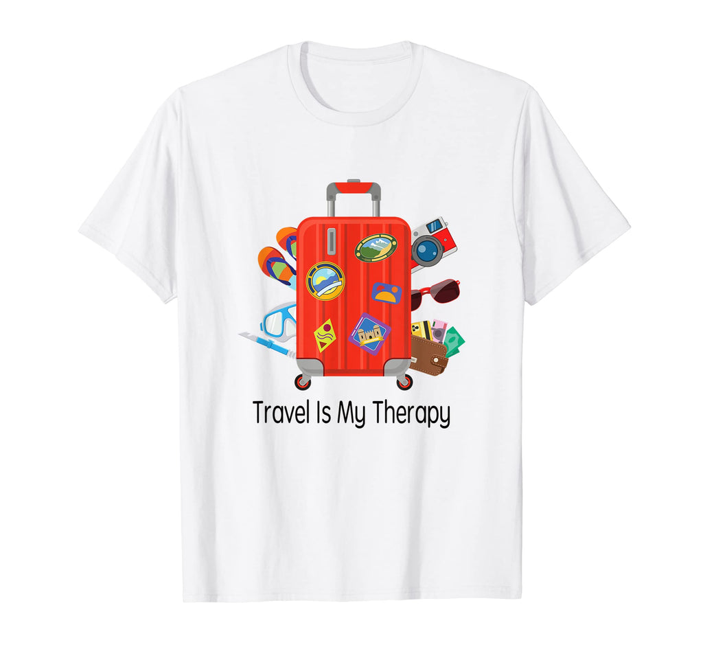 Travel Is My Therapy World Traveler T-Shirt - Aesthetic Graphic Unisex - T-Shirt, Sweatshirt, Hoodie