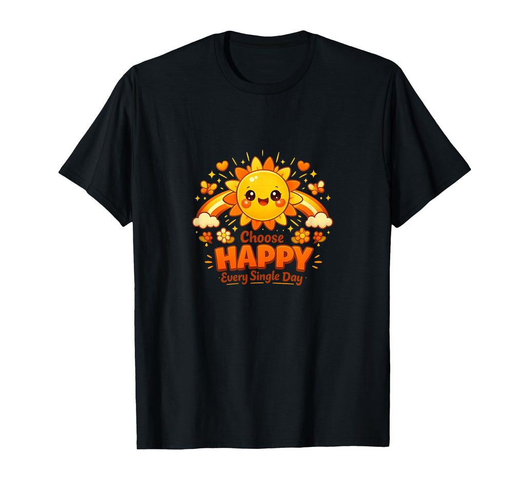 Choose Happy Every Day Positive Mindset T-Shirt - Custom Art Print Unisex - T-Shirt, Sweatshirt, Hoodie