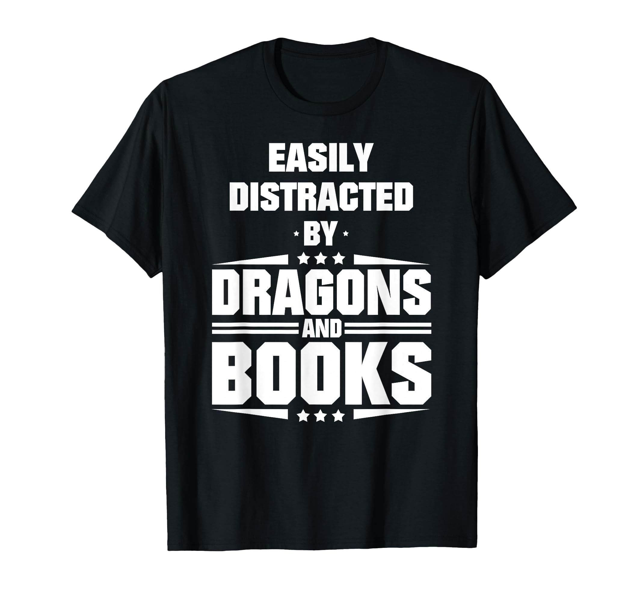 Easily Distracted Dragons And Books T-Shirt - Minimalist Print Unisex - T-Shirt, Sweatshirt, Hoodie