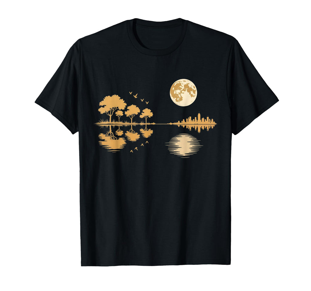 Nature Over Noise Guitare Moon T-Shirt - Custom Art Print for Adults - T-Shirt, Sweatshirt, Hoodie