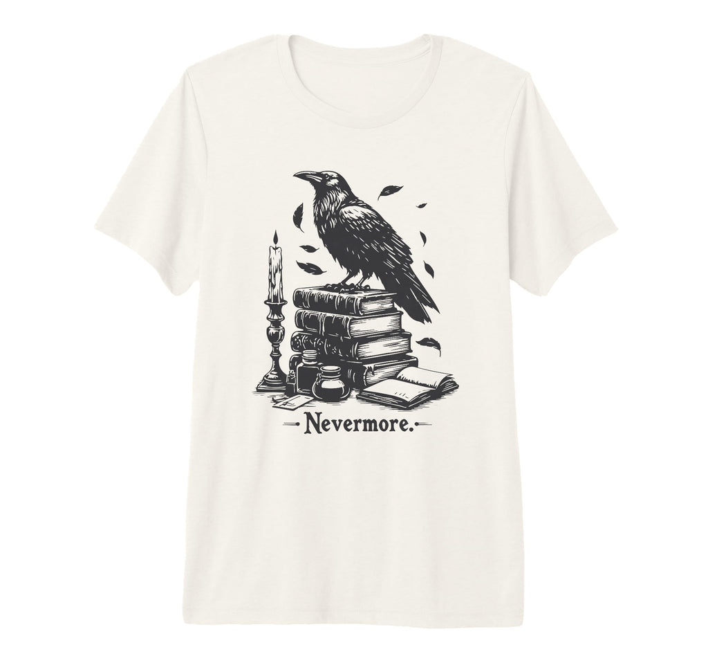 Raven Nevermore Edgar Allan Poe Tri T-Shirt - Custom Art Print Men Women - T-Shirt, Sweatshirt, Hoodie