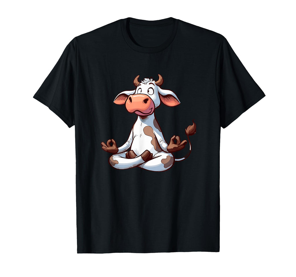 Meditation Cow Yoga Pose Relaxing T-Shirt - Novelty Apparel Men Women - T-Shirt, Sweatshirt, Hoodie