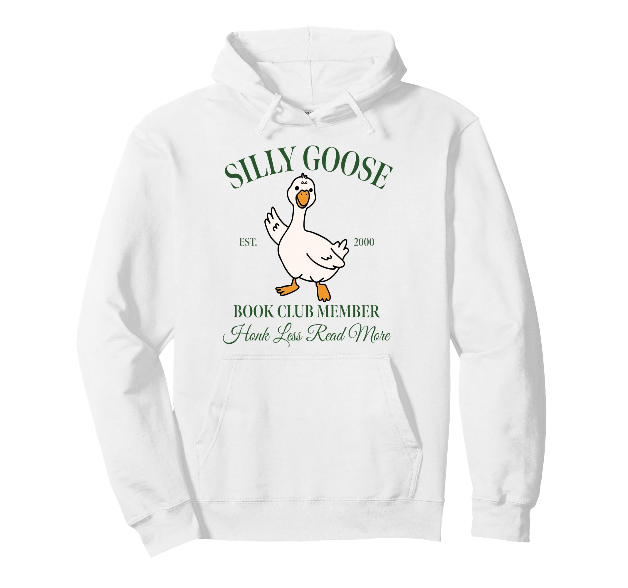 Silly Goose Book Club Member Reading Hoodie - Minimalist Print Men Women - T-Shirt, Sweatshirt, Hoodie