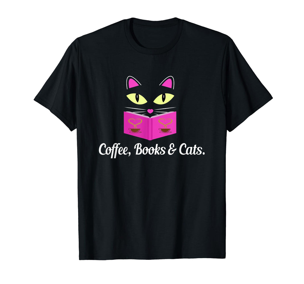 Kitty Face Coffee Books Cats T-Shirt - Streetwear Style Men Women - T-Shirt, Sweatshirt, Hoodie