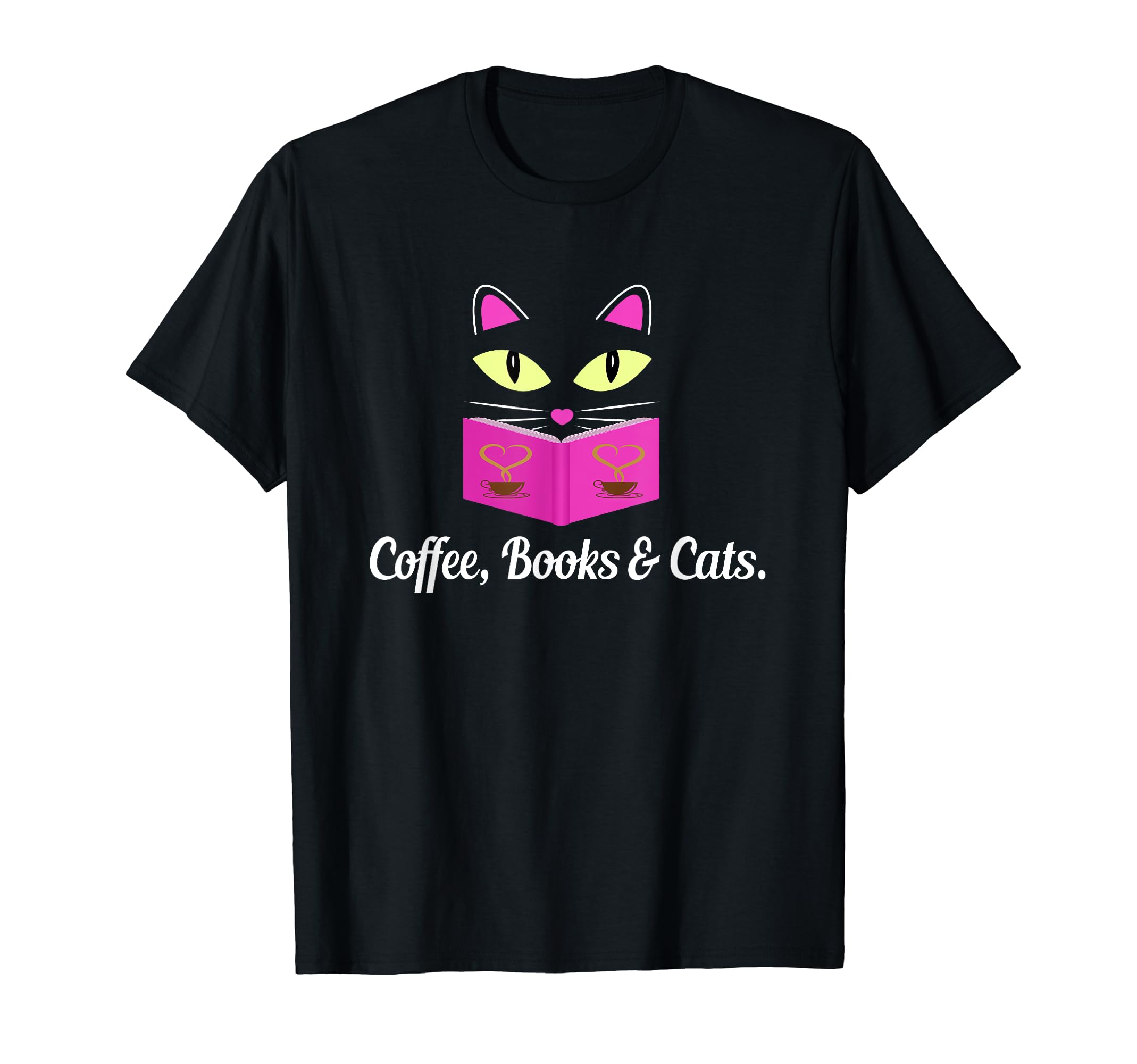 Kitty Face Coffee Books Cats T-Shirt - Streetwear Style Men Women - T-Shirt, Sweatshirt, Hoodie