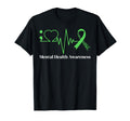 Semicolon Heart Beat Green Ribbon T-Shirt - Minimalist Print for Adults - T-Shirt, Sweatshirt, Hoodie