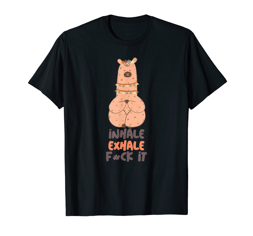 Inhale Exhale F Ck It Funny Alpaca T-Shirt - Aesthetic Graphic Men Women - T-Shirt, Sweatshirt, Hoodie