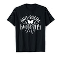 Funny Anti Social Butterfly Novelty T-Shirt - Minimalist Print Men Women - T-Shirt, Sweatshirt, Hoodie