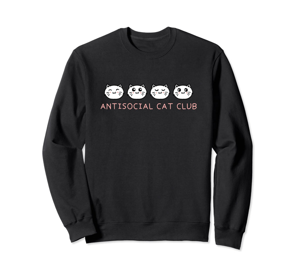 Antisocial Cat Club Introvert Cat Sweatshirt - Custom Art Print for Adults - T-Shirt, Sweatshirt, Hoodie