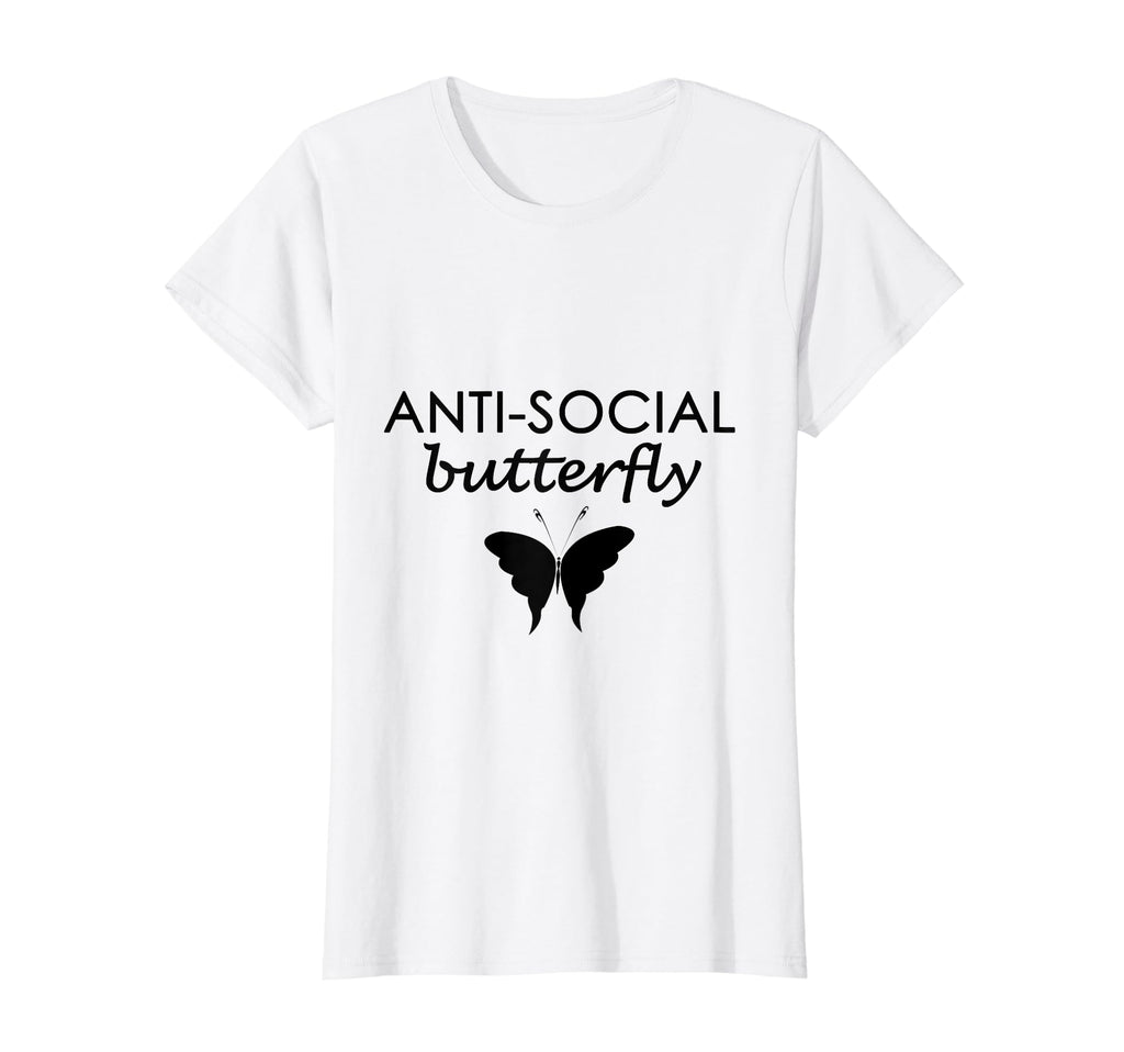 Womens Anti Social Butterfly Introvert T-Shirt - Unique Graphic for Adults - T-Shirt, Sweatshirt, Hoodie