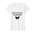 Womens Anti Social Butterfly Introvert T-Shirt - Unique Graphic for Adults - T-Shirt, Sweatshirt, Hoodie