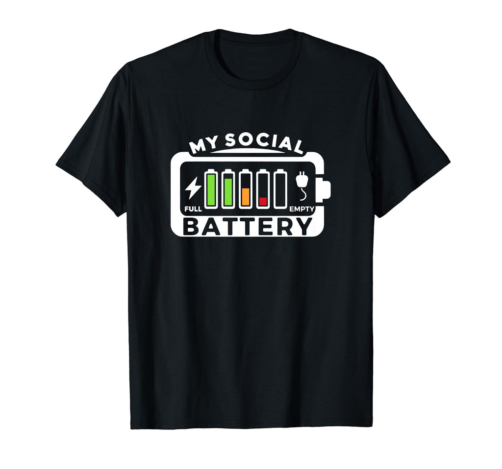 Battery Low Energy Anti Social T-Shirt - Minimalist Print for Adults - T-Shirt, Sweatshirt, Hoodie