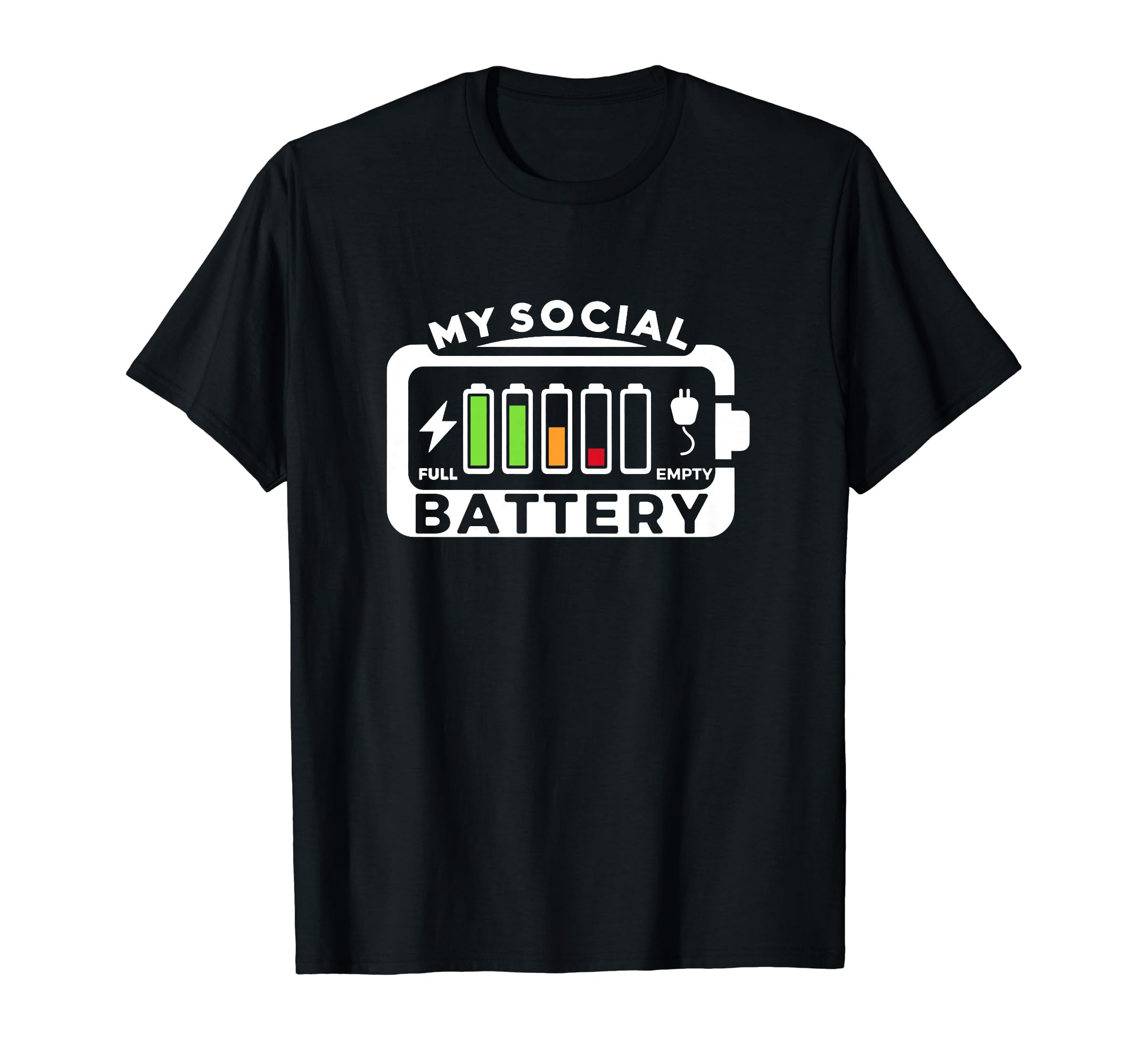 Battery Low Energy Anti Social T-Shirt - Minimalist Print for Adults - T-Shirt, Sweatshirt, Hoodie
