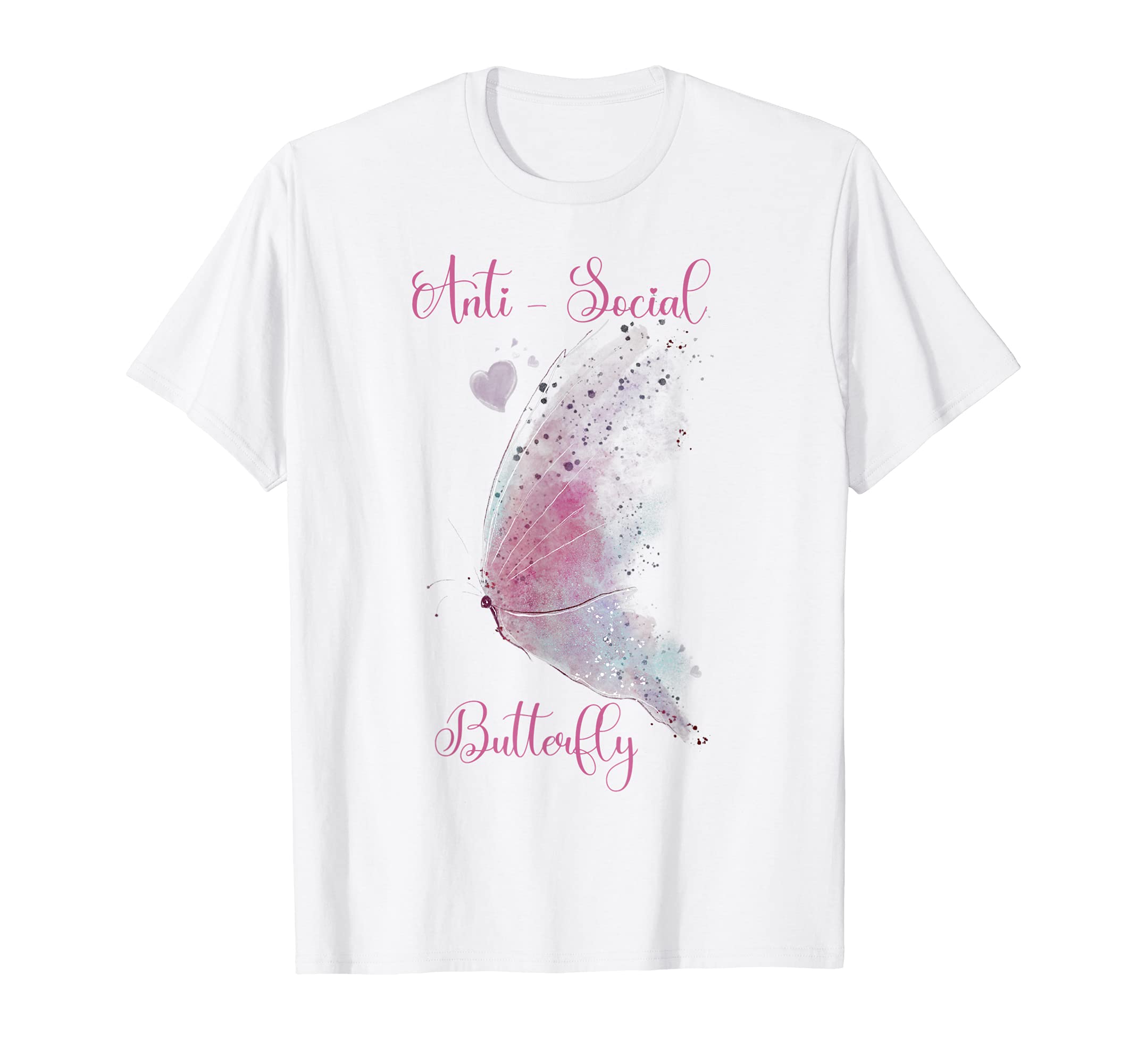 Antisocial Butterfly Pretty Watercolor T-Shirt - Novelty Apparel Men Women - T-Shirt, Sweatshirt, Hoodie
