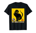 Cat Books And Coffee T-Shirt - Novelty Apparel Unisex - T-Shirt, Sweatshirt, Hoodie