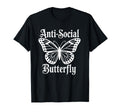 Gothic Antisocial Butterfly T-Shirt - Minimalist Print for Adults - T-Shirt, Sweatshirt, Hoodie