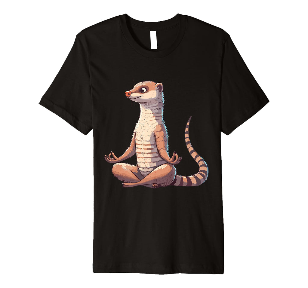 Meditation Mongoose Yoga Pose Relaxing T-Shirt - Custom Art Print Unisex - T-Shirt, Sweatshirt, Hoodie